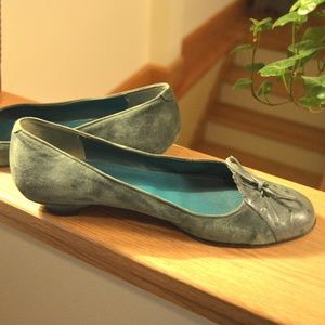 Rose's Roses Vintage Made in Italy Green Leather Flats